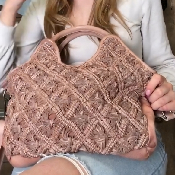 latico Handbags - LATICO LEATHER Hand-Woven Kate Handbag W/ Crossbody Strap